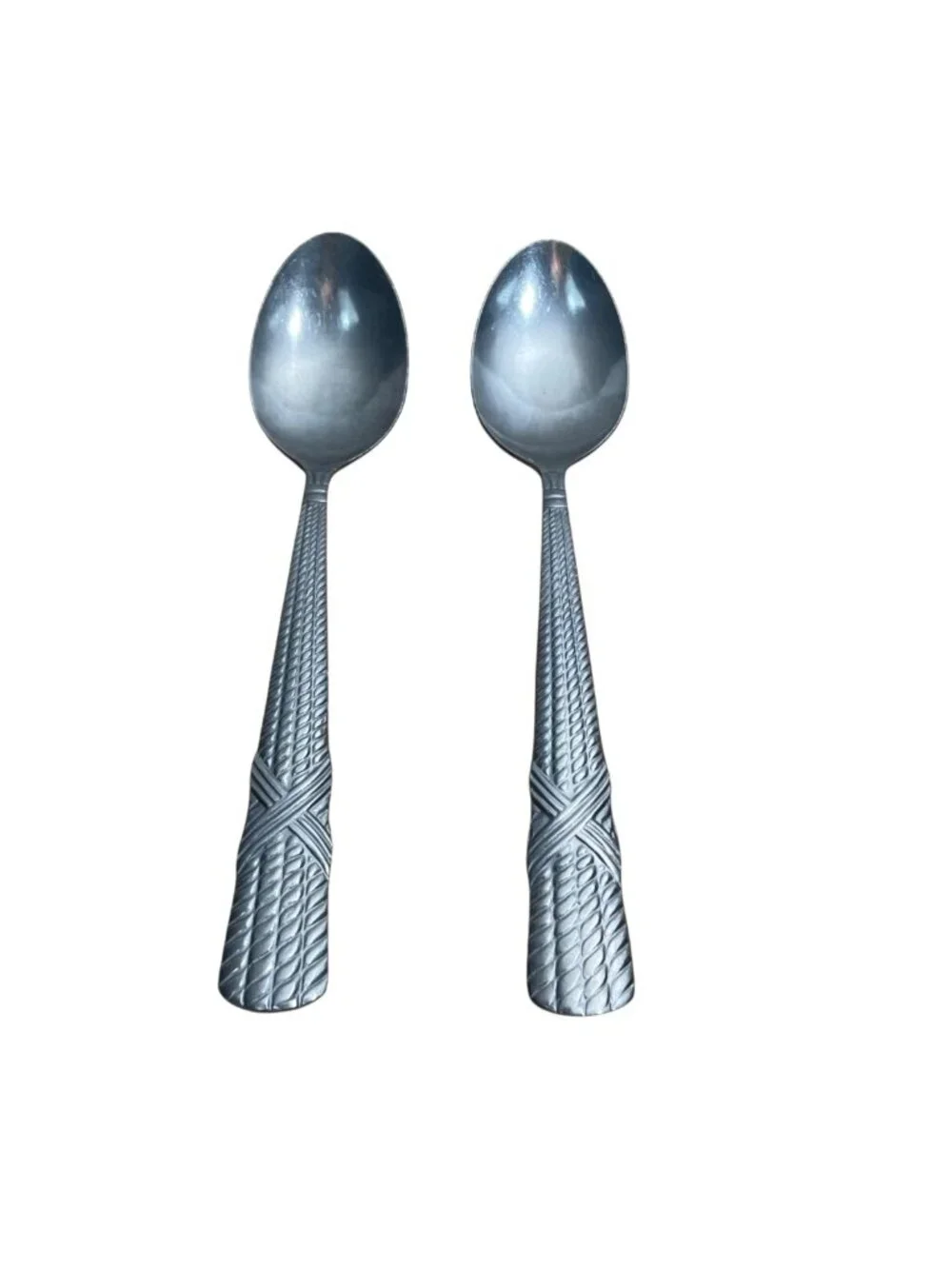 Farberware FRW56 Pattern 2 Teaspoons Dinner Spoons Stainless Flatware Rope w X